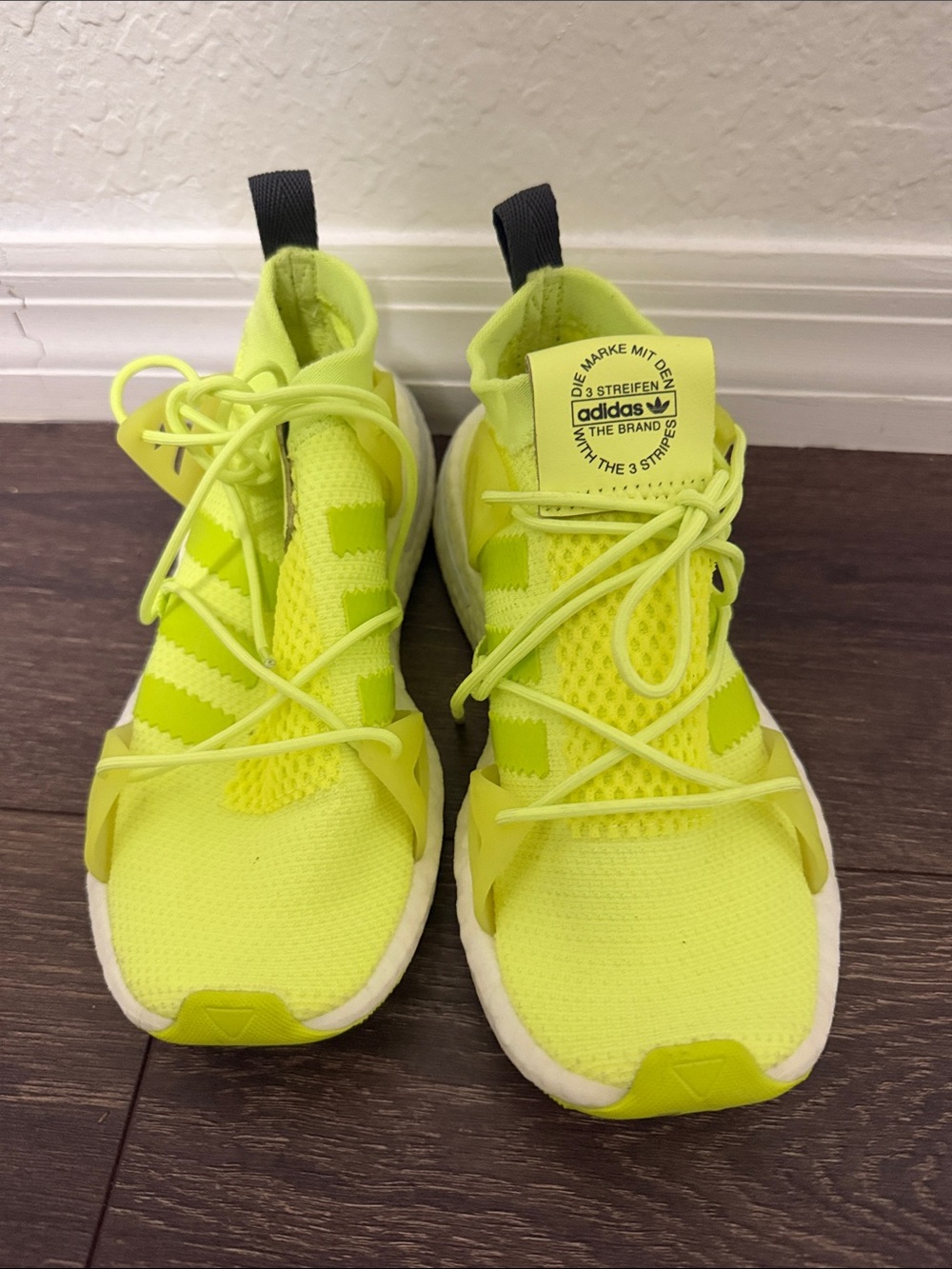 adidas women Neon Yellow Athletic Sneakers